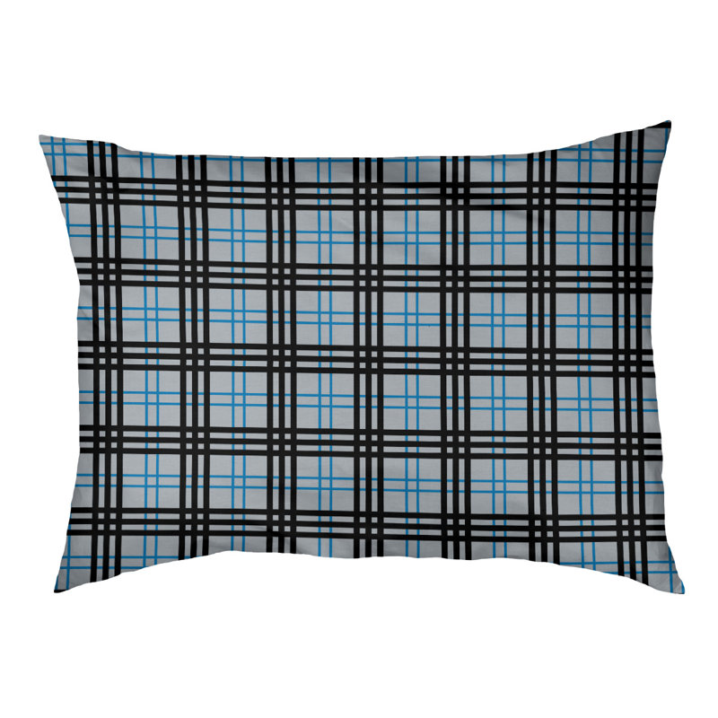 Coussin d’intérieur de luxe Detroit football, Petit (H 4 po x l 28 po x P 18 po), Argent / bleu Honolulu / noir