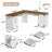 L Shaped Computer Desk with Power Outlets, Farmhouse Corner Desk with Drawers, L Shaped Executive Office Desk