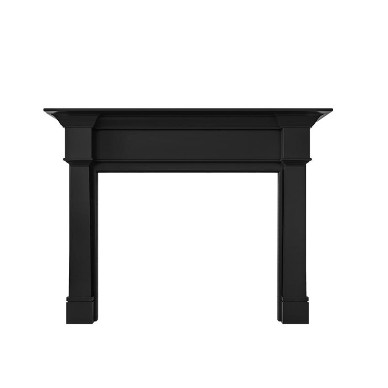 Grant Traditional Wood Fireplace Mantel Surround Kit Includes Wooden Mantel Surround & Shelf, Black Paint, 80"