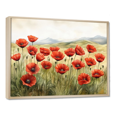 Poppy Wall Art, Red Flower Canvas, Poppies In The Breeze