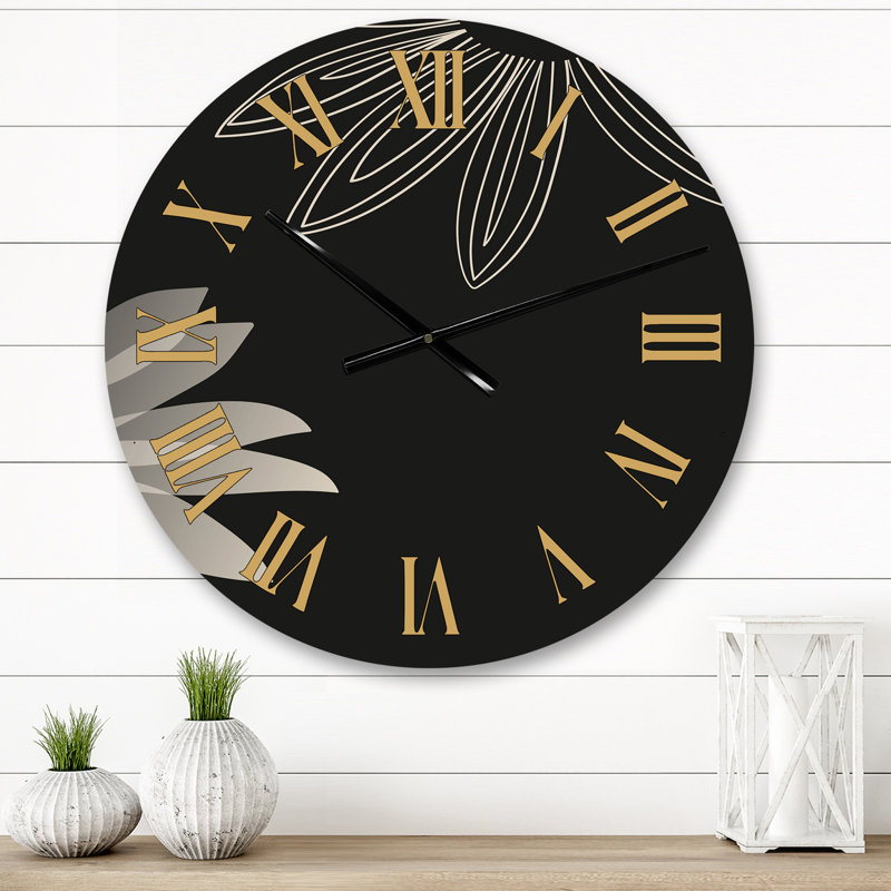 Horloge murale noire Minimalis, Moyen