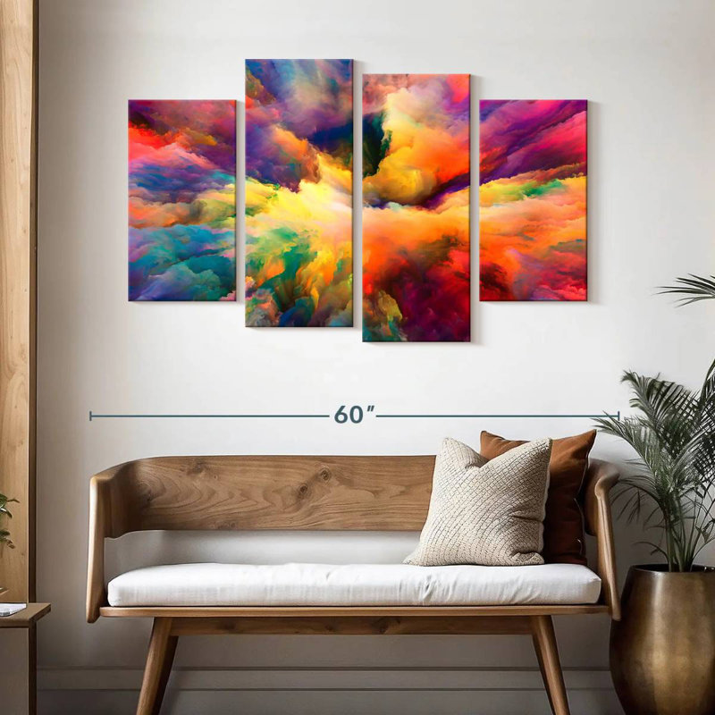 Nuage de couleur abstraite Avery, H 32 po x l 52 po