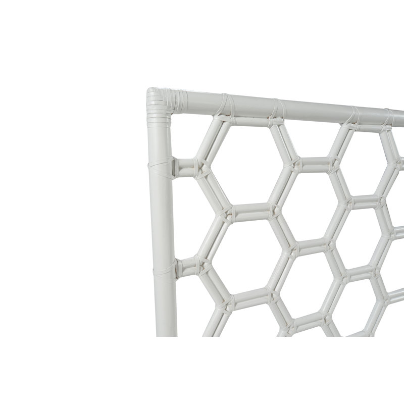 Honeycomb Wicker/Rattan Open-Frame Headboard, Twin, White