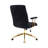 Textured Boucle Fabric Black And Gold Office Chair, Modern Height Adjustable Desk Chair With Padded Arms-1422028407