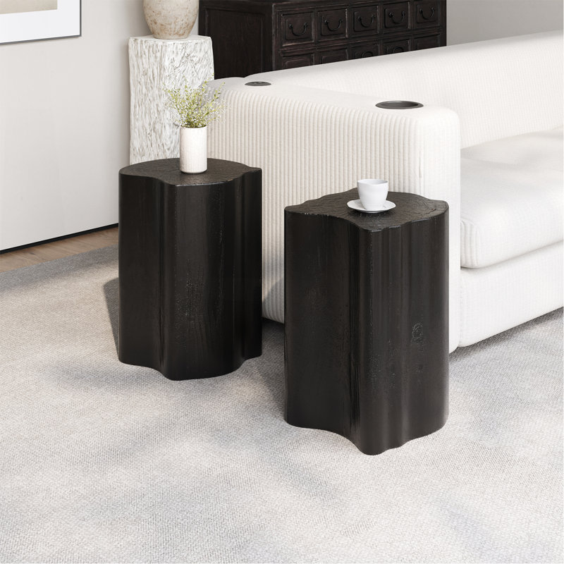 Table de bout 2-en-1 Mg, Noir