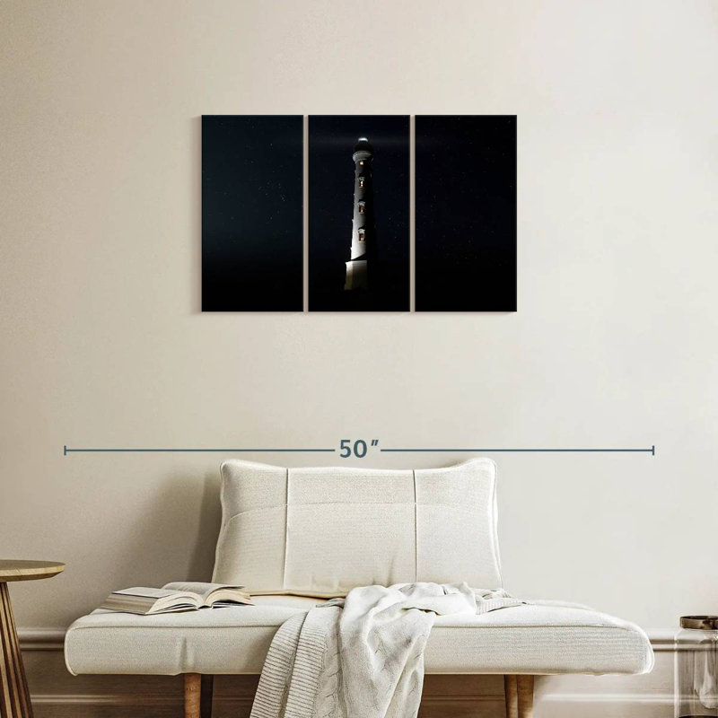 Night At Aruba Lighthouse, 20" H x 33" W