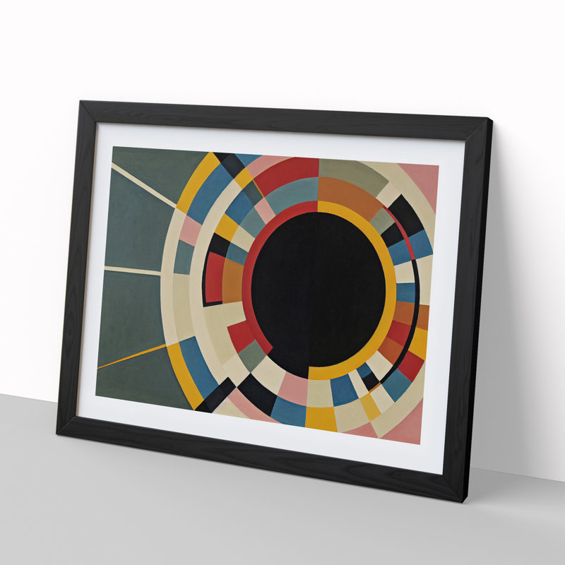 Electrifying Modern Abstract - Single Picture Frame Print, 46cm H x 64cm W x 2cm D, Black 