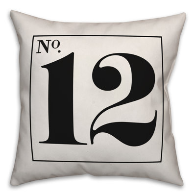  Number 12 Sign Throw Pillow
