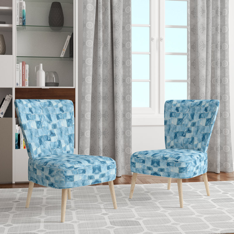Fauteuil d'appoint abstrait bleu ardoise, Chaise d'appoint sans accoudoirs