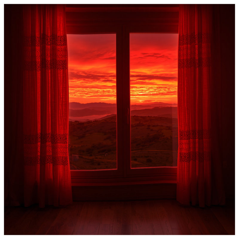 Red Sunset, 50 po x 80 po - 1 panneau, Blocage