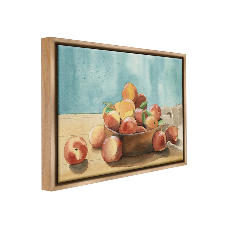 "Traditional Apple Paint" par Alicia Longley sur toile, Cadre flottant orme Montalcino, H 25 po x l 31 po