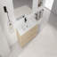 Meuble-lavabo autoportant de 42 po avec lavabo en résine et 2 portes d'armoire à fermeture en douceur, contreplaqué, chêne Dune (Kd-Packing)
