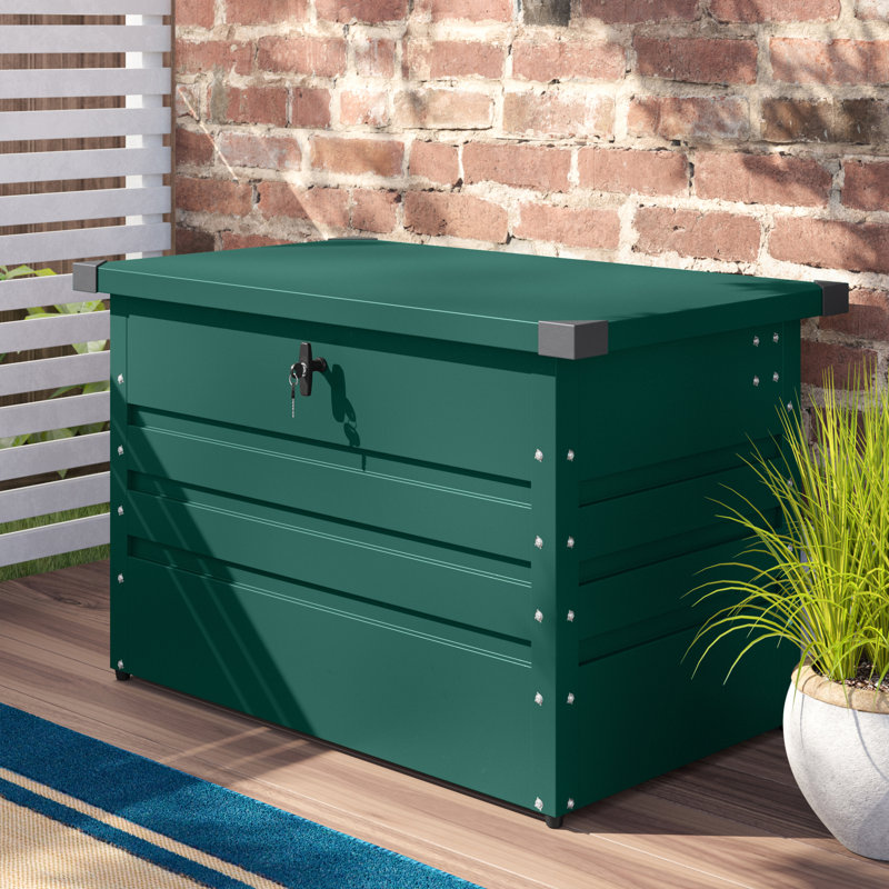 WFX Utility Amante 100cm W 300L Water Resistant Metal Lockable Deck Box, Green