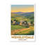 Wensleydale, England - Romantic Travel Poster Of The Yorkshire Dales' Rolling Hills. Giclee Print On Wrapped Canvas. Wall Art, Home Decor - Regions & Scenic Areas, England - Wrapped Canvas Print-2074981518