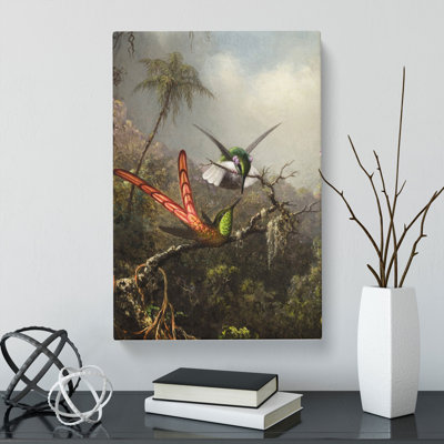Two Hummingbirds by Martin Johnson Heade - Wrapped Canvas