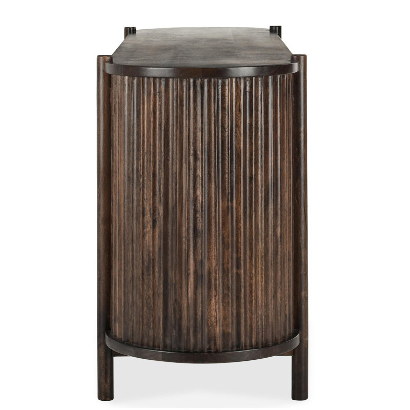 Redford 73" Mango Wood Mid-Century Modern Brown Buffet Sideboard