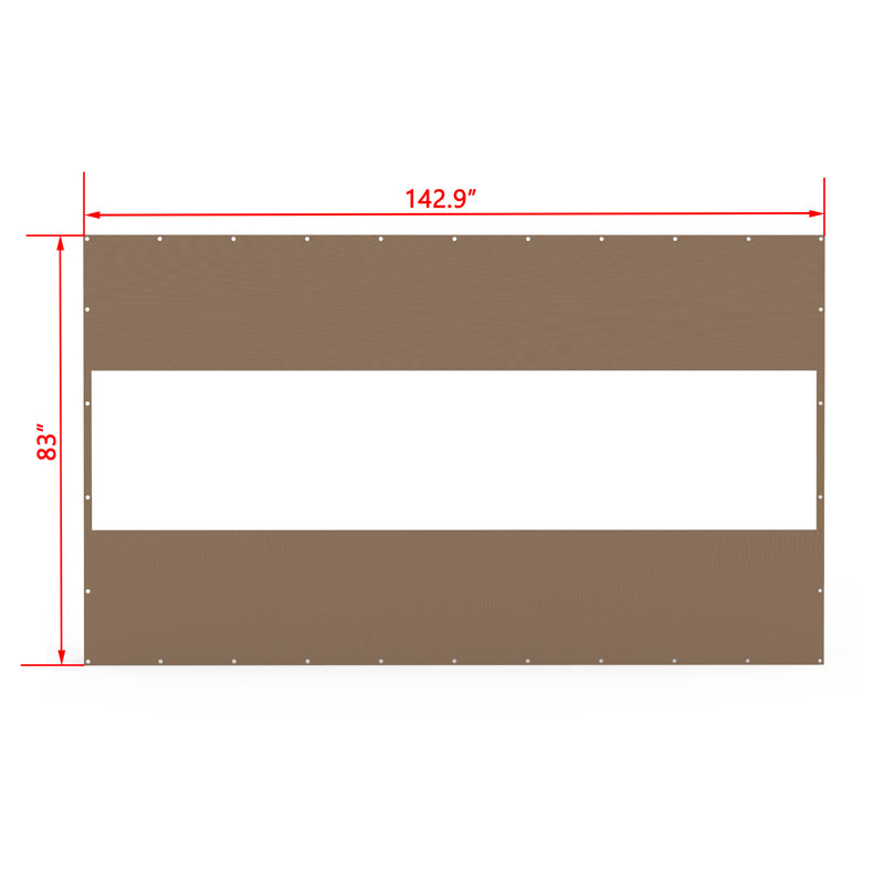 Domi Louvered Polyethylene Plastic Side Wall, Brown, 83" H x 118.9" W x 1" D