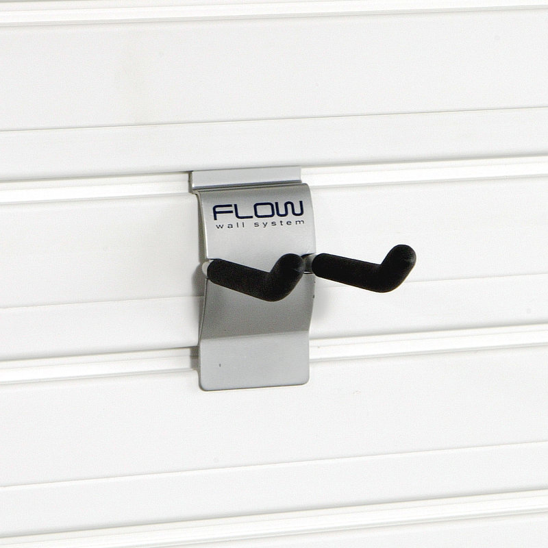 Flow Wall 15 Piece Slatwall Panel, Shelf, Jumbo Bin & Hook Storage Set - Slatwall, White