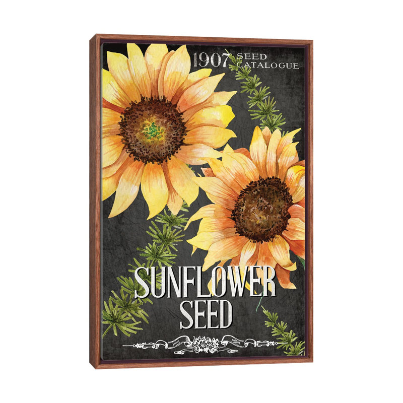 Sunflower Seed 1 Piece Single Picture Frame and Floater Frame Wall Art on Canvas