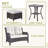 Bonia Wicker 2 - Person Patio Conversation Set with Cushions-1184004768