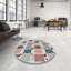 Tapis vert/orange/gris tissé à la machine-1772351993