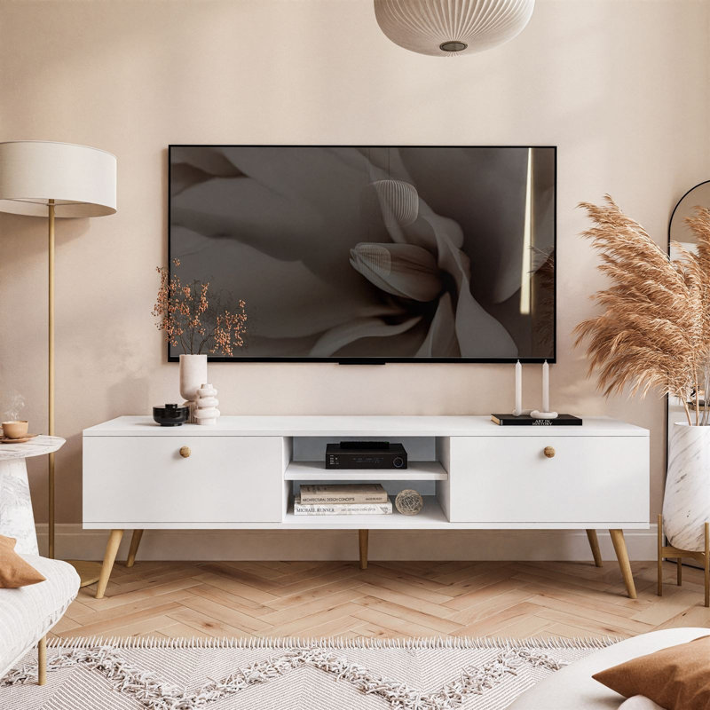 Connerville Unfinished TV Stand for TVs up to 65", White