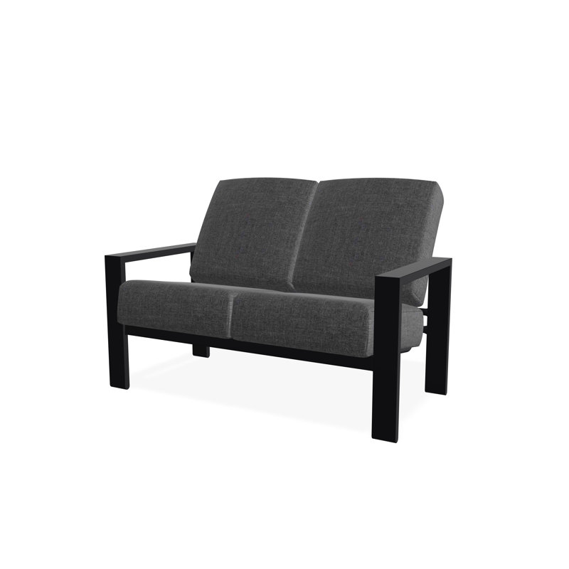 Causeuse Larssen, Tissage uni ardoise coulée Sunbrella®, Noir