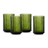 Fortessa Mahalo Stackable Glass, 11 Oz. Double Old Fashioned (Set of 4), Ginger Gold