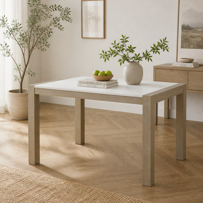 Genuine Marble Counter Height Dining Table Wooden Contemporary