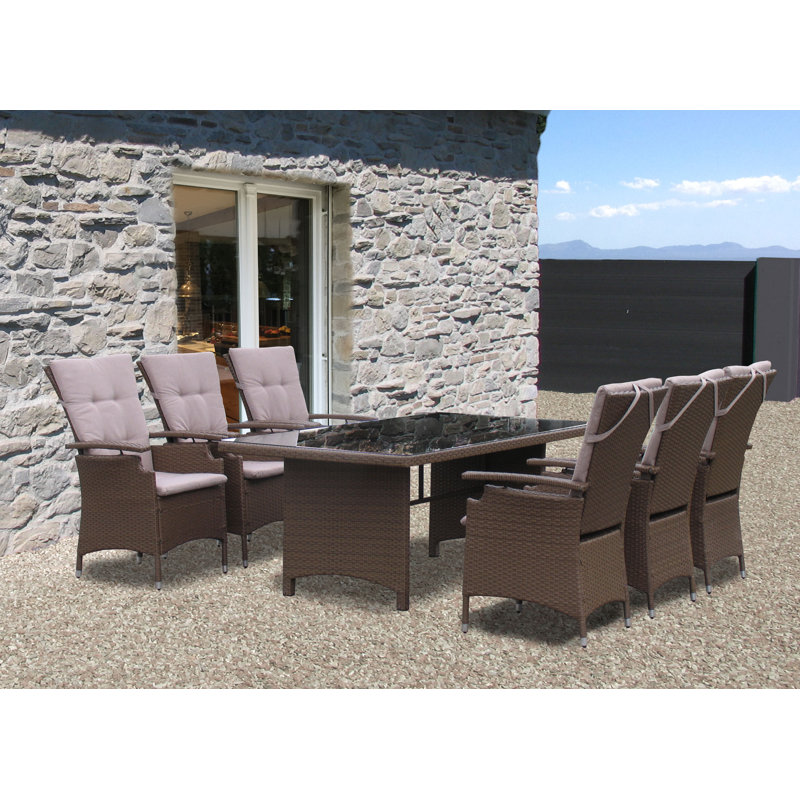Dreyer Rectangular Glass Outdoor Dining Table, 150cm W x 90cm D