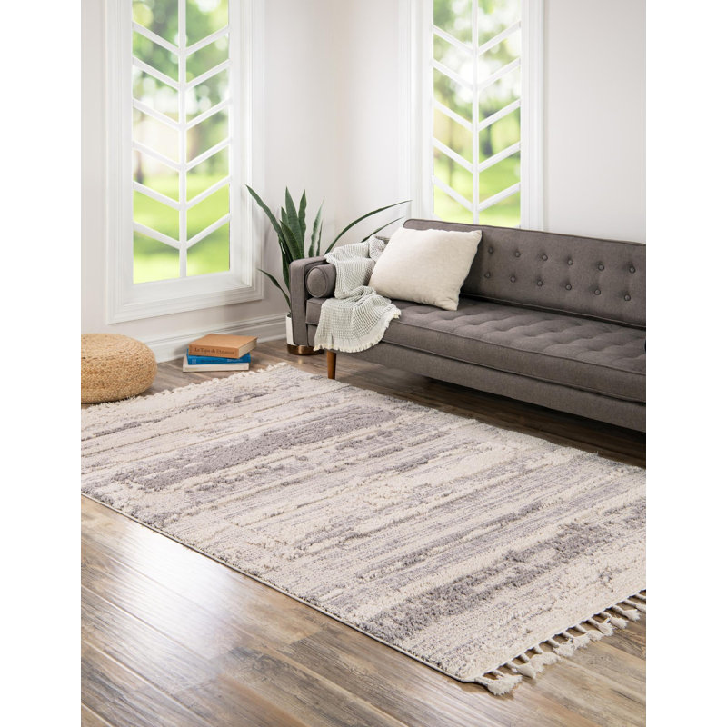 Tapis gris / blanc Algona, Rectangle 9 pi x 12 pi