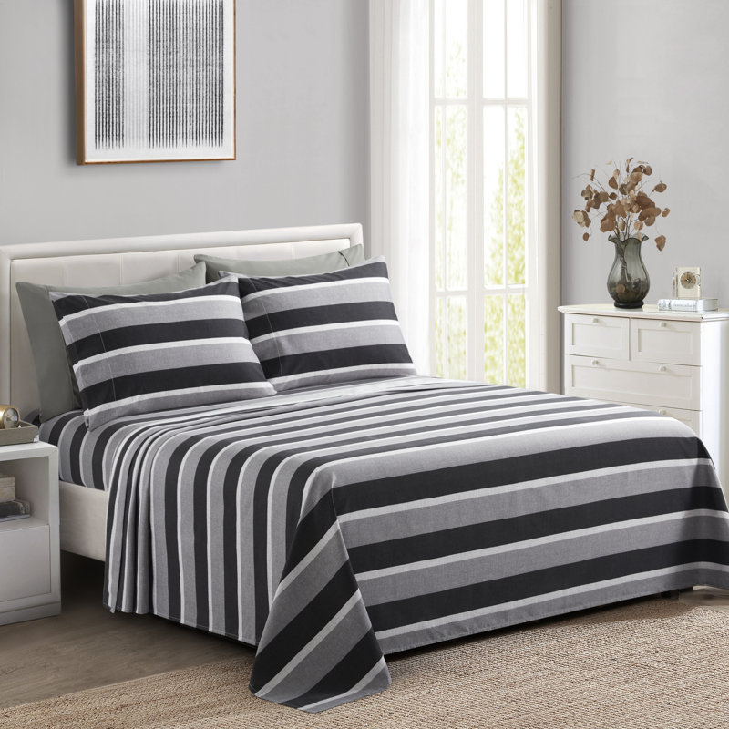 Ensemble de draps en rayonne de bambou toutes saisons 6 pièces avec 4 taies d'oreiller décoratives Marina