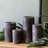 2 Piece Rustic Slate Unscented Pillar Candle Set