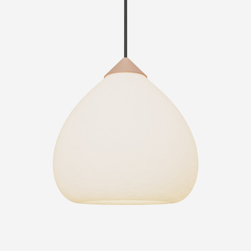 Gulp Pendant Light, 14.6" H x 9.45" W x 9.84" D, Black, Blossompink