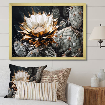 «Rozenia Yellow Gray Cactus», impression sur toile