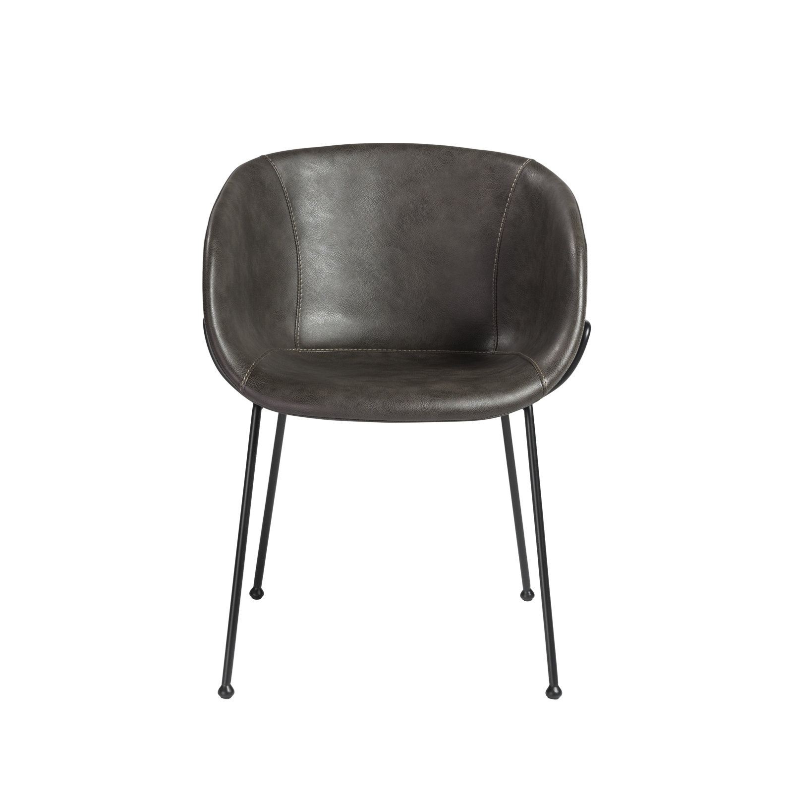 Ardea Dining Armchair, Dark Gray, Matte Black