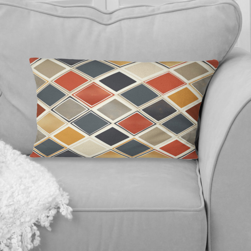 Motif losange brun moderne III - coussin lombaire moderne