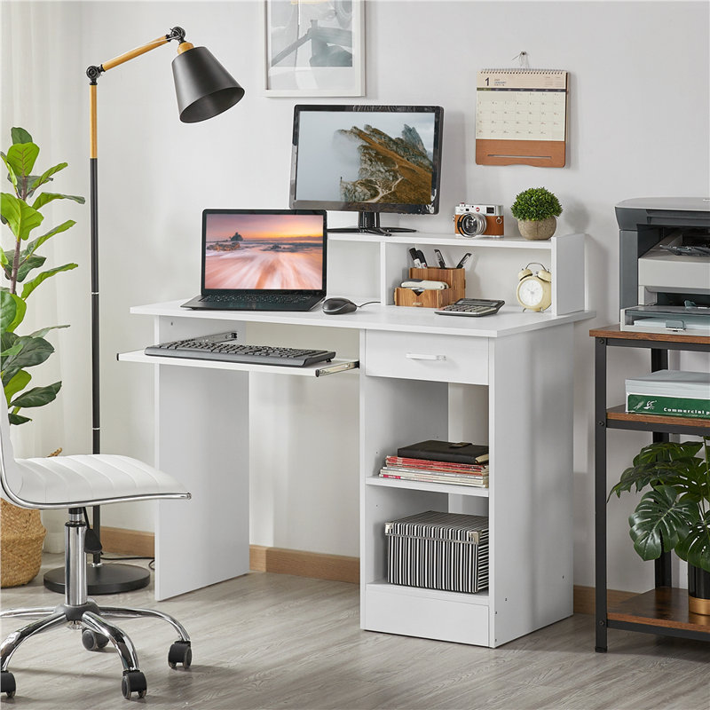 106cm W Rectangular Computer Desk, White
