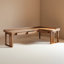 Bureau moderne en L en bois massif avec tiroirs-378592095