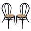 Ensemble de 2 chaises de salle à manger en rotin noir 15,5 x 20,5 x 35,5 po