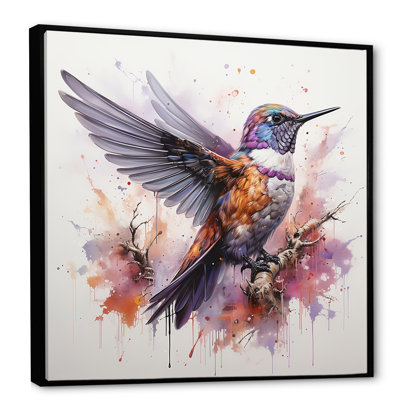 Mauve colibri mauve - Art mural colibri