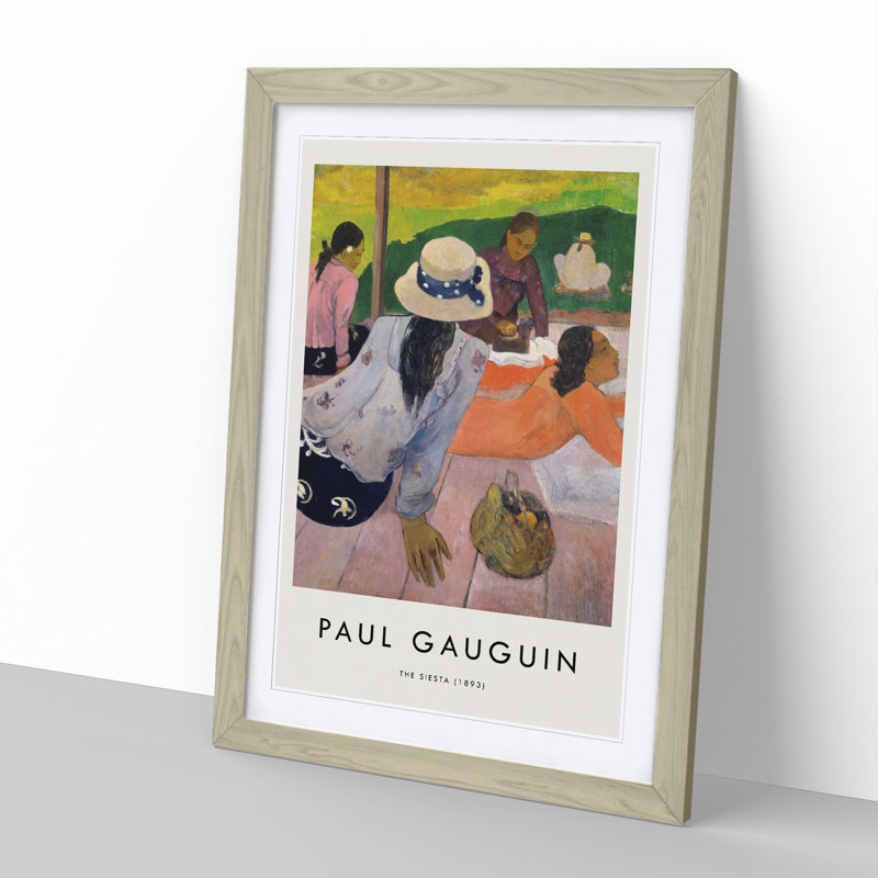 The Siesta by Paul Gauguin - Picture Frame Painting, Oak Framed, 65cm H x 48cm W x 2cm D