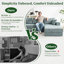 Modular Corner Sofa Bed, 7-in-1 Convertible Cloud Couch L-Shaped Sectional with 3 Pillows, Teal Green