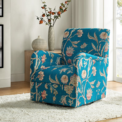 Fauteuil pivotant à larges fleurs Amadi 28 po