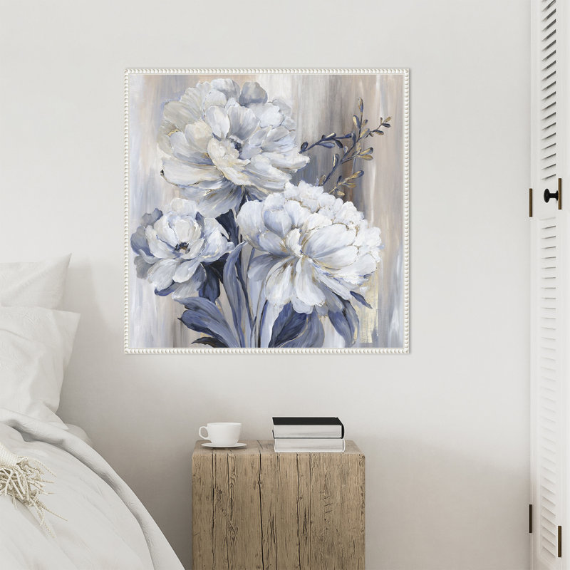 «Blue Botanic Dreams» par Asia Jensen, reproduction d'art sur toile encadrée, H 30 po x l 30 po