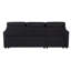 Canapé-lit modulaire réversible en tissu de lin noir l 82 po Sorrelle
