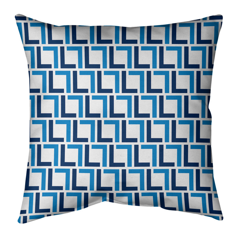 Housse et insert de coussin de luxe Los Angeles Flash Football Square, 14 po x 14 po, Or / bleu marine / blanc, Simili daim