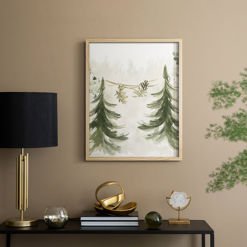 Christmas Holiday Art CCCLXXXV Framed Print - Solid Wood, Natural, 11" H x 9" W