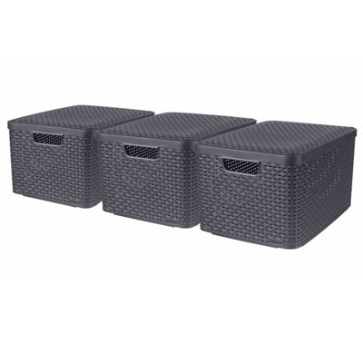 Curver Style Storage Boxes with Lid Anthracite