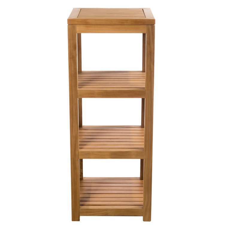 Bathroom Teak Shelves